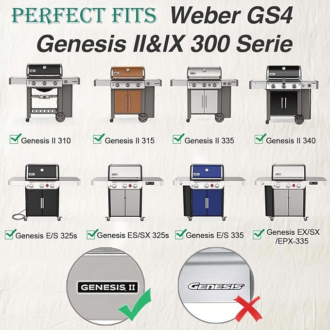 Genesis ii Flavorizer Bars Heat Deflector Grill Replacement Part for Weber Genesis 2 Grill Parts GS4 Flavor Bars II/Lx 300 Series ii E-310 ii S-310 ii SE-310 E-315 S-335 Weber 66795 66032 66685 66040