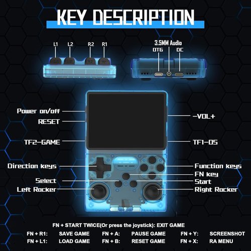 RegiisJoy Handheld Game Console - 30000 Games in 1 | 3.5-Inch IPS Screen, 256GB TF Card, Portable Arcade