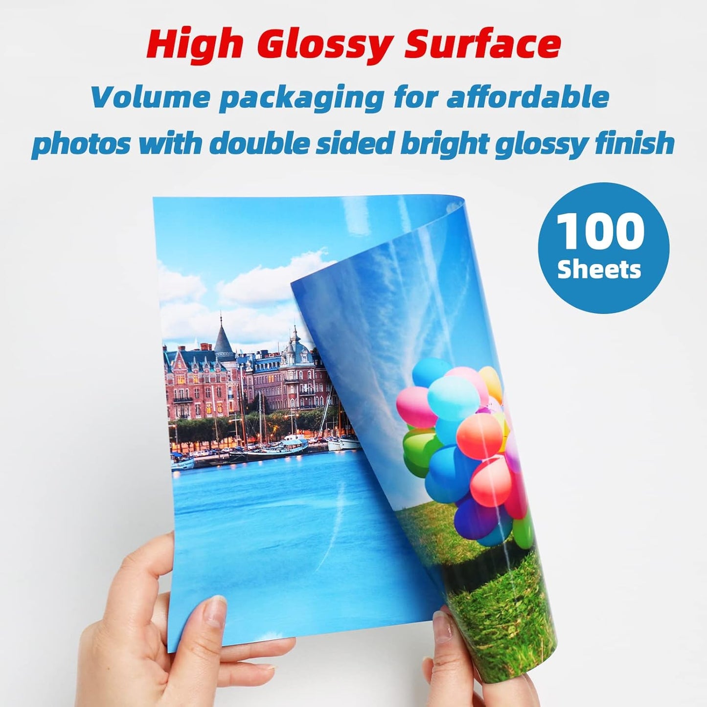 Uinkit Glossy Double-Sided Photo Paper | 8.5x11" | 37lb 140gsm for Inkjet Printing (100 Sheets)