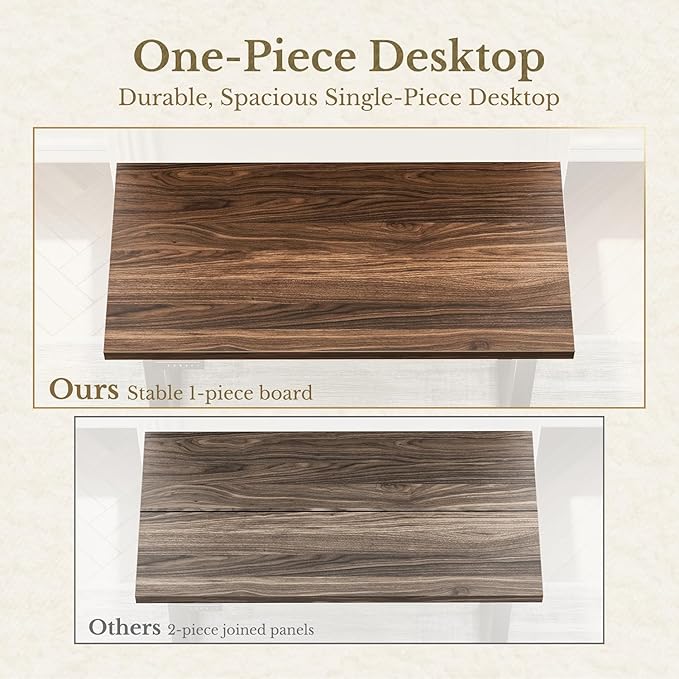 63 Inches L Shaped Standing Desk, Executive Standing Desk with Drawers and File Cabinet, AC/USB, 1.18" Desktop, Multi-sized Storage Cubby, Privacy Panel, Fluted Computer Desk, Black Walnut