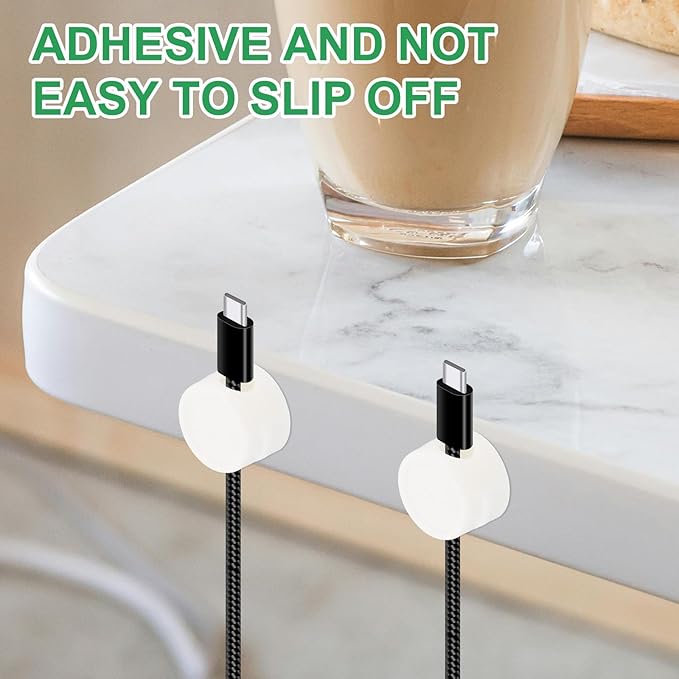 PATIKIL Cable Organizer Holder, 3 Pcs Magnetic Spring Desk Cable Management Clips Adhesive Cord Holder Keeper for Office Desktop Wall Car, White