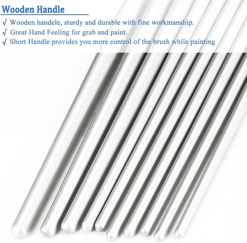 BOSOBO Paint Brush Set - 60 Pcs Round Pointed Tip Nylon Hair Brushes for Acrylic, Oil & Watercolor Painting | White