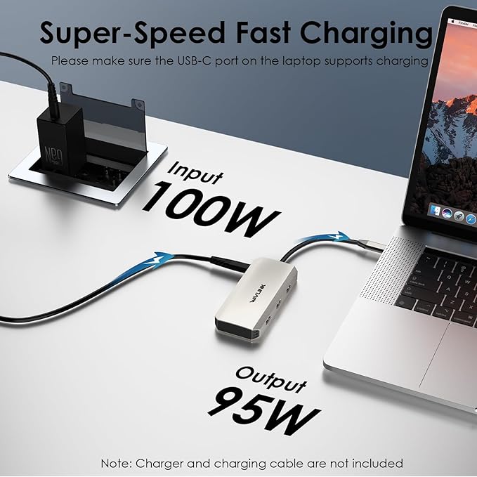 Laptop Docking Station, WAVLINK Triple 4K Docking Station with Dual HDMI, DP, 100W PD in, 3 USB-A2.0 for Wireless Device, Compatible with Dell/HP/Lenovo etc, Windows Systerm Computer Only