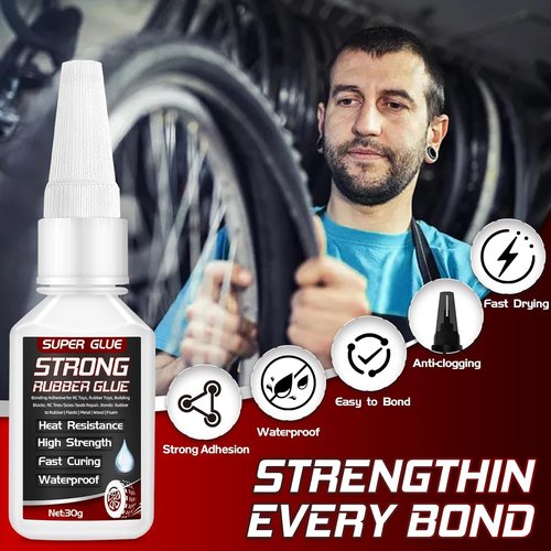 Rubber Glue by [Brand Name] - 30g Heavy-Duty Waterproof Adhesive for Tires, Shoes & Seals | Heat-Resistant
