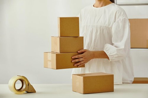 Kraft Small Shipping Boxes - 25 Packs of 4x4x4 Inch Corrugated Cardboard | Easy Assemble for Mailing & Storage
