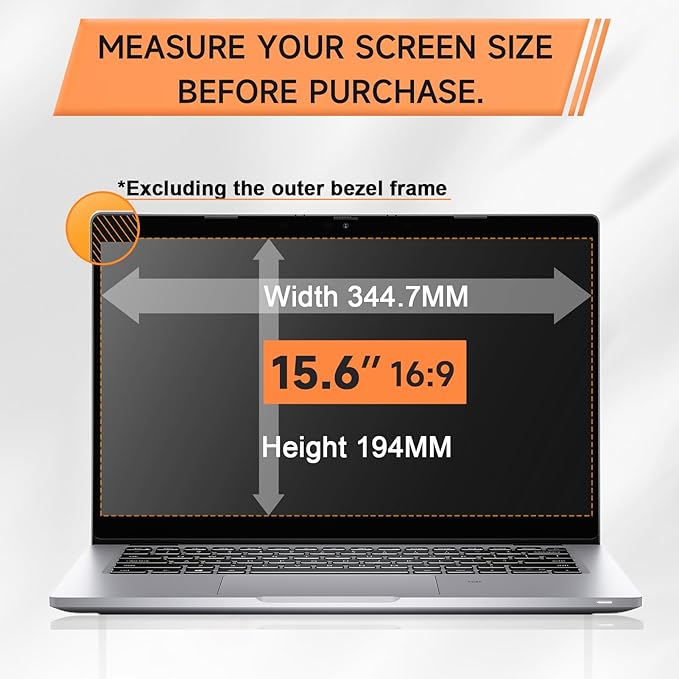 360° Privacy Screen for Laptop 15.6 Inch 16:9, 4 Way Computer Monitor Privacy Shield, Anti Glare Blue Light Filter Compatible with Lenovo Hp Dell Acer Asus Thinkpad Envy Xps