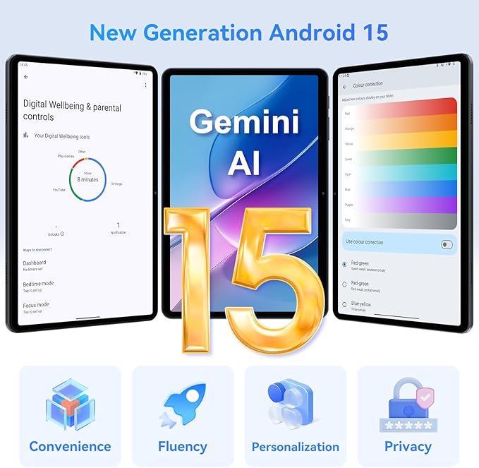 Tablet 2026 Android Tablets 10 Inch, Electronics Tablets with Keyboard, 18GB+128GB/2TB TF Upgradeable Android 16 Tablet, Gemini AI 2 in 1 Tablet with Pen, BT5.0, GPS, OTG, Suitable for Joy and Office