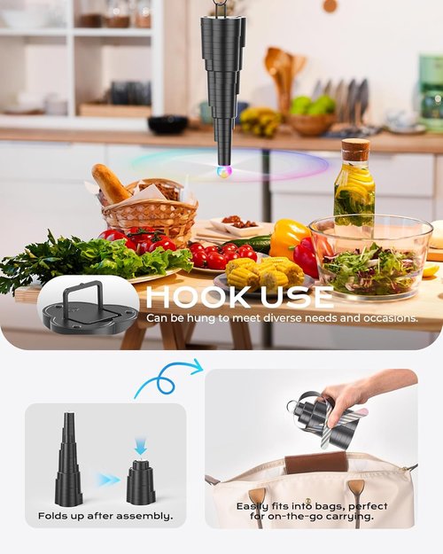 Fly Fan | Rechargeable Tabletop Bug Repellent with Colorful Lights - 4 Pack for Home & Outdoor Use