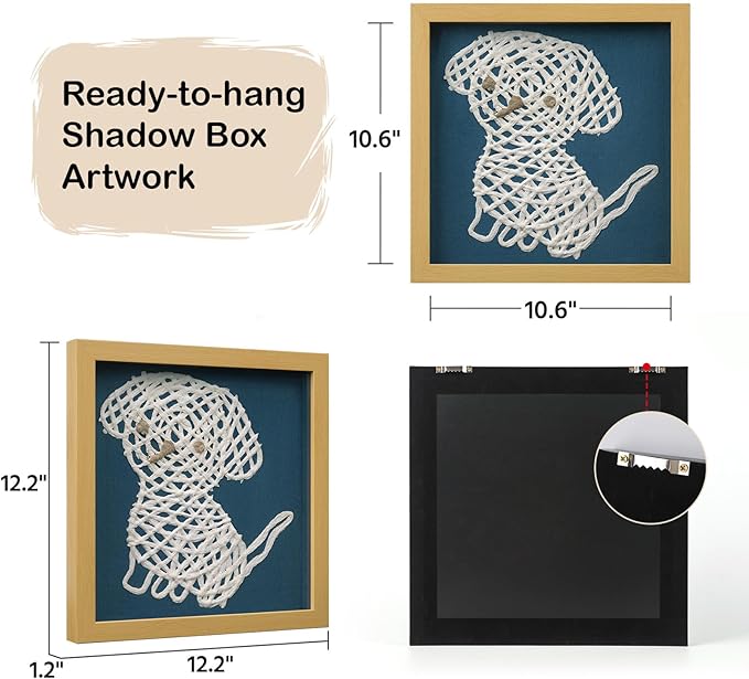 FOLKOR Framed Abstract Wall Art Decor for Dorm Pet Shop, 12" 3D Cat Wall Sculpture Shadow Box Art, Handmade Rice Paper Animal Artwork for Nursery Bedroom Decoration, Boys Girls Gift for Birthday