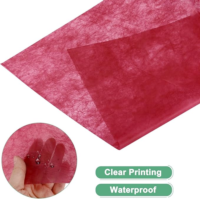 M METERXITY 114-Sheet Korean Cotton Wrapping Flower Paper, 11.8 Inch/ 30cm Waterproof Floral Wrapping Cotton Paper for Bouquets/Gift Packaging [Red]