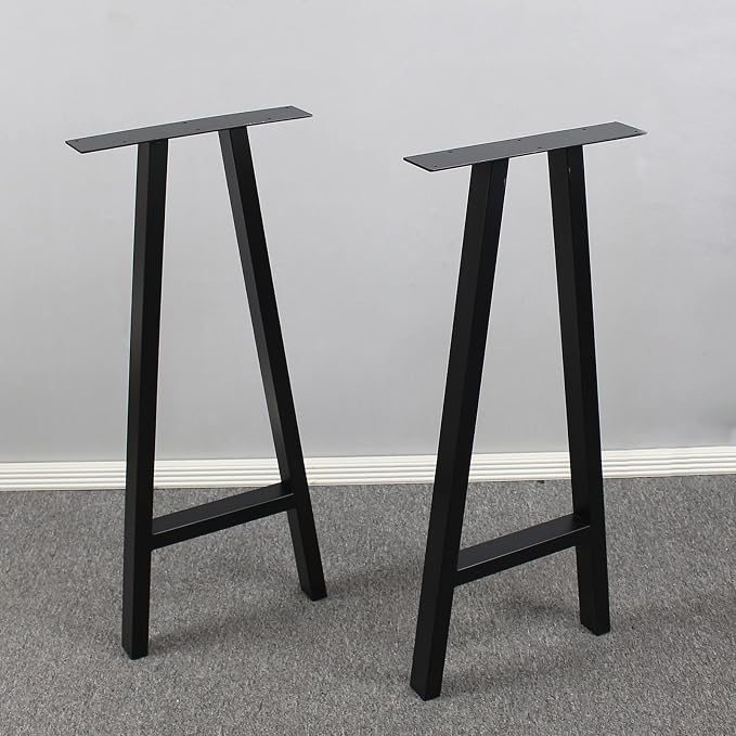 MBQQ Rustic Decor A Shape Table Legs, 35" Height, 15" Wide, Heavy Duty Metal, Dining & Desk, Industrial Modern, DIY Iron Bench Legs
