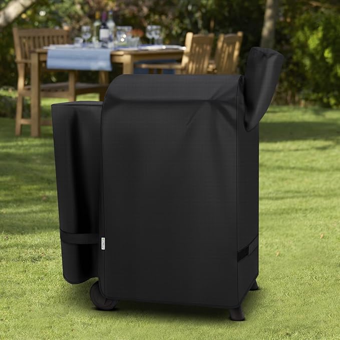 SunPatio Grill Cover for Traeger 22 Series, Heavy Duty Waterproof Wood Pellet Smoker Cover, UV Resistant Full Length BBQ Protector, Compatible with Lil' Tex Grill and More, All Weather Protection