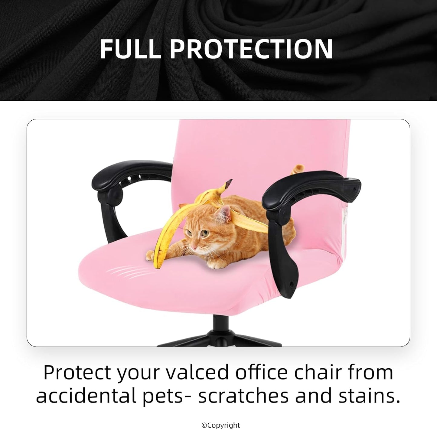 Skiennix Elastic Computer Chair Cover - Durable, Washable, Universal Fit | Soft Anti-Dust Protector for Pets