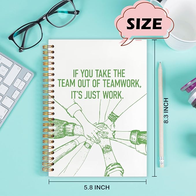 Yhtrg Welcome to the Team Gifts Spiral Notebooks, Gifts for Team Members at Work, Teams Appreciation Gift for Employees, Green Journal Notebook for Women Men Coworkers, 5.5x8.3 Inch