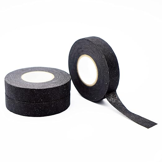 Wiring Harness Tape High Temp Wire Cable Loom Self-Adhesive Fabric Tape for Electrical Automotive Engine Harness Wrap Protection Noise Damping Cables Fixed 3/4 Inch x 49 FT