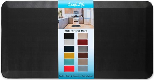 ComfiLife Anti-Fatigue Floor Mat - 3/4 Inch Thick Kitchen & Standing Desk Mat - Durable, Non-Slip, Stain Resistant (20" x 39", Black)