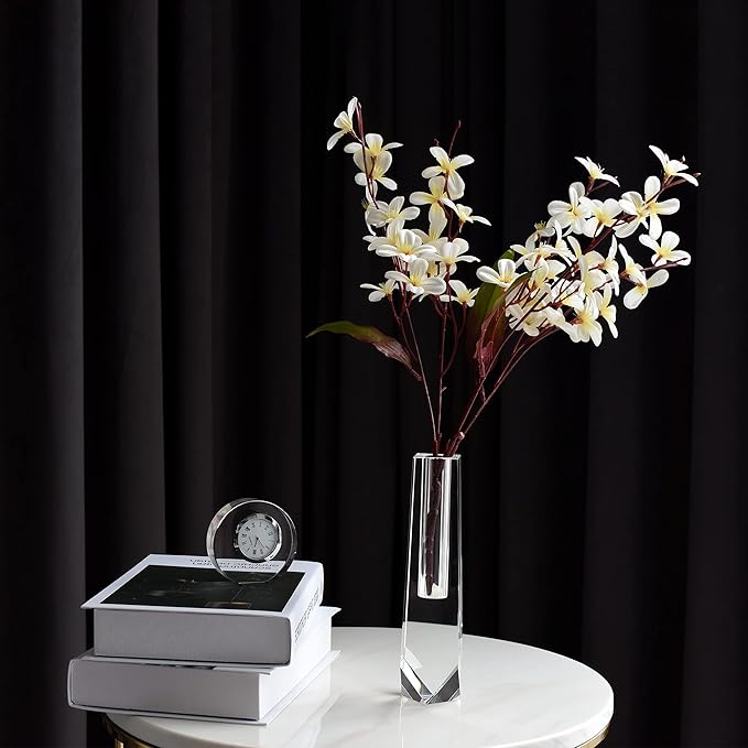kitCom Series Crystal Vase, Flower Vase, Suitable for Home Decor, Wedding or Gift - 8.3 Inch Luxury Crystal Flower Vase