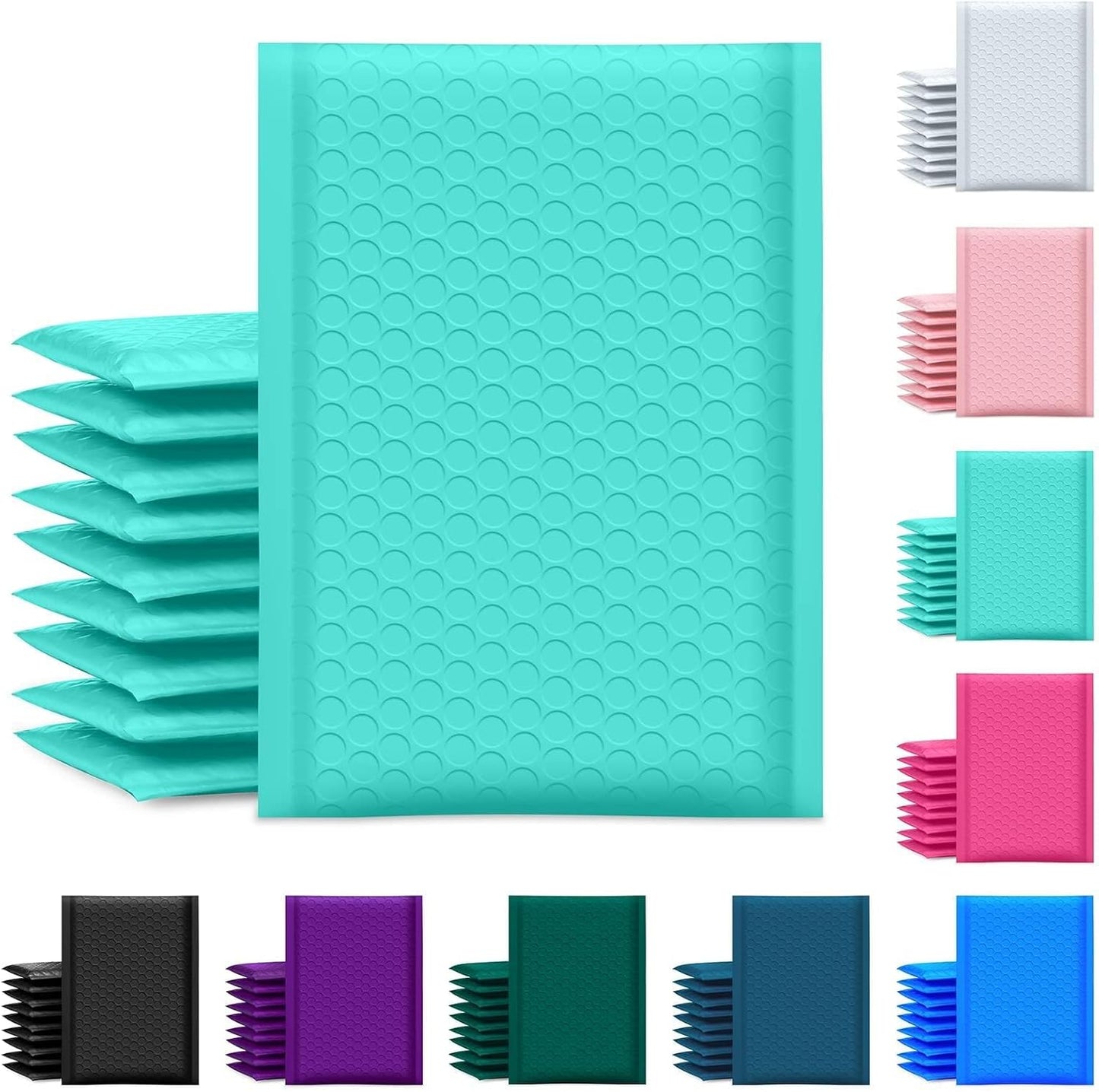UCGOU Bubble Mailers - Waterproof Teal Poly Padded Envelopes | 6x10 Inch, 100 Pack for Small Business Shipping