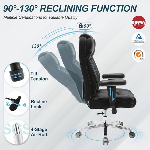 Big and Tall Office Chair by [Brand Name] - Heavy Duty 650lbs Capacity | Adjustable Ergonomic Support