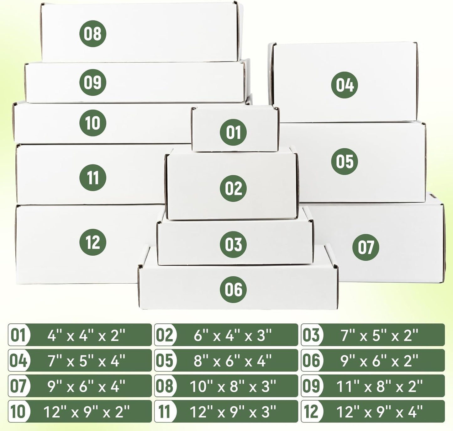 White Corrugated Cardboard Shipping Boxes - Set of 5 | 9x6x4 Inch Literature Mailers