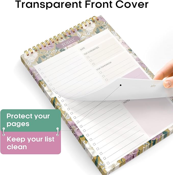 Taja To Do List Notepad - To Do List Notebook for Work with 52 Sheets, 9.8" x 6.5", Undated Daily Planner Perfect for Daily Tasks and Goal Setting, Notepad Suitable for Office, Home & School - Twilight Garden