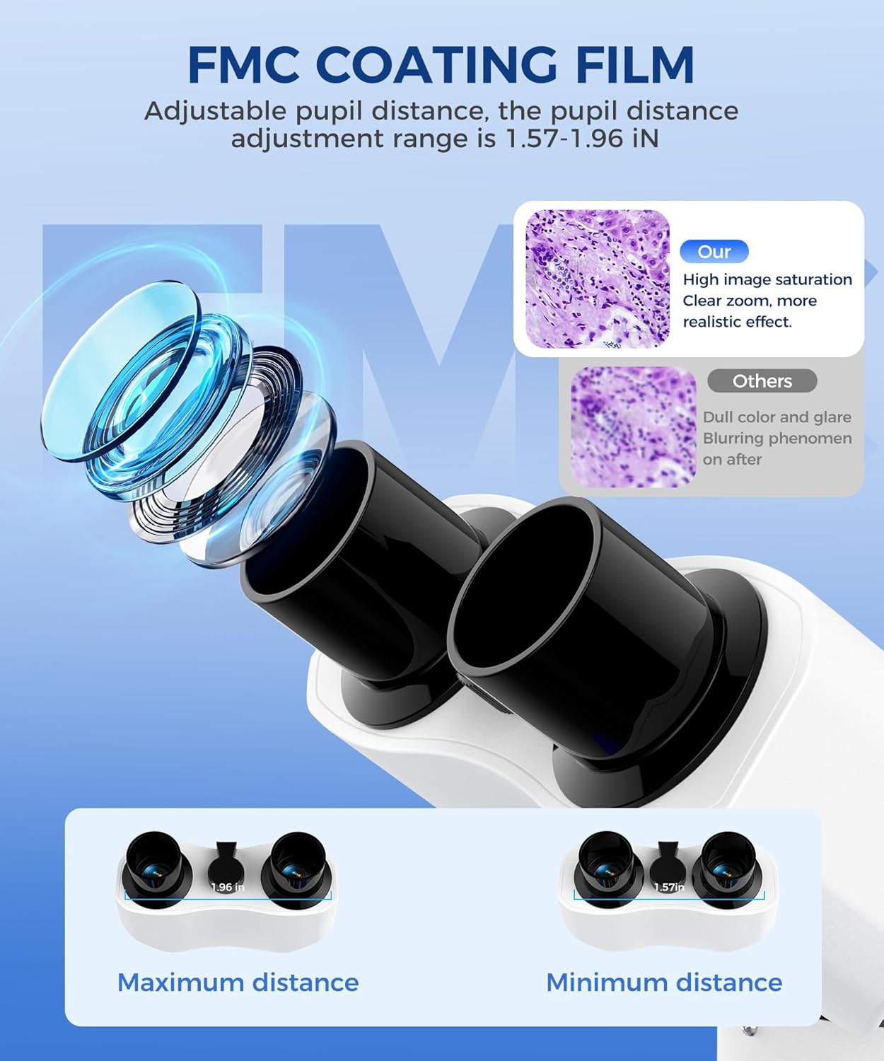 Skiennix Compound Binocular Microscope - 40X-2000X Magnification with LED Illumination | Ideal for Lab, School & Home Education