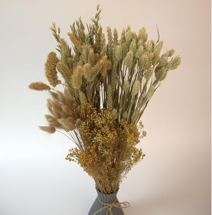 Dried Flower Bouquet & Floral Mix Premium Hand-Packed Natural Dried Plants for Home Decor, Bouquets, and Arrangements – Made in Italy (Natural)