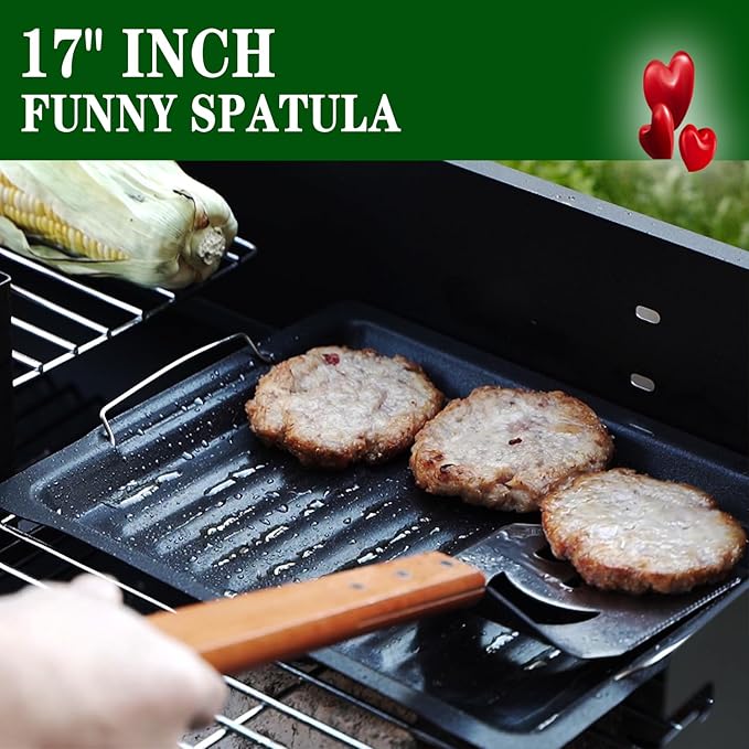 M-HHonger BBQ Gift for Men Dad Husband, Fathers Day Birthday Gifts, 7 in 1 Grill Spatula, Fun BBQ Accessories, Funny Grill Spatula for Outdoor Cooking, Outdoor Cooking Camping Multifunctional Tool