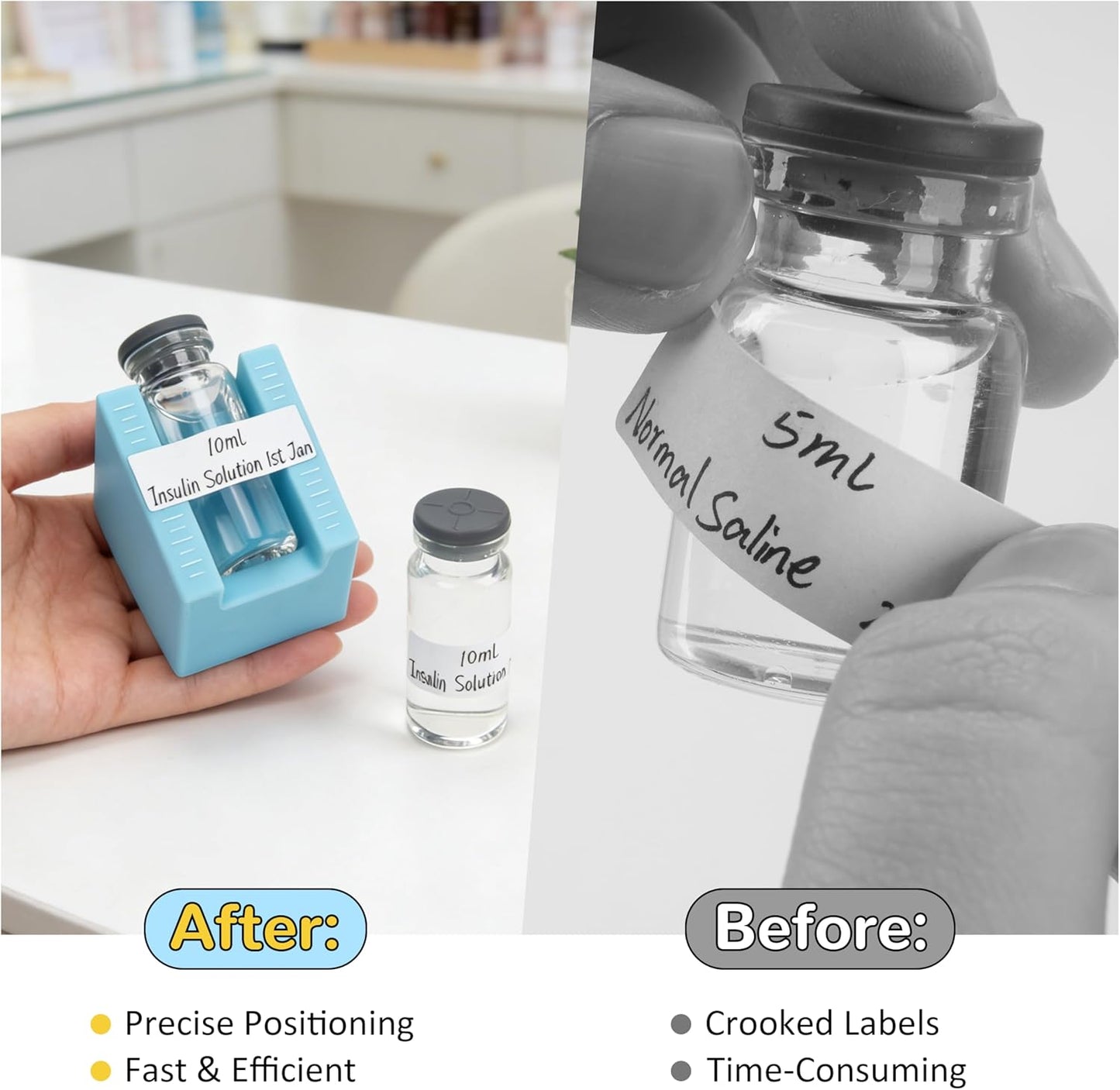 Skiennix Peptide Vial Label Applicators - Time-Saving Handheld Tool for 2ml/3ml & 5ml/10ml Vials