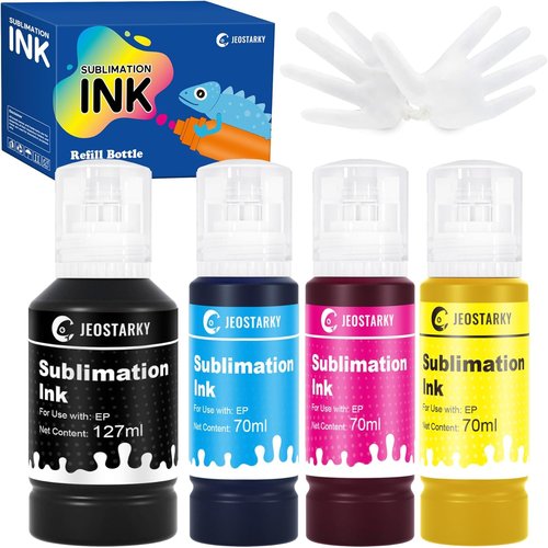 Epson Sublimation Ink Refill Bottles - Compatible with ET Series Printers | 4-Pack for Heat Press Transfer