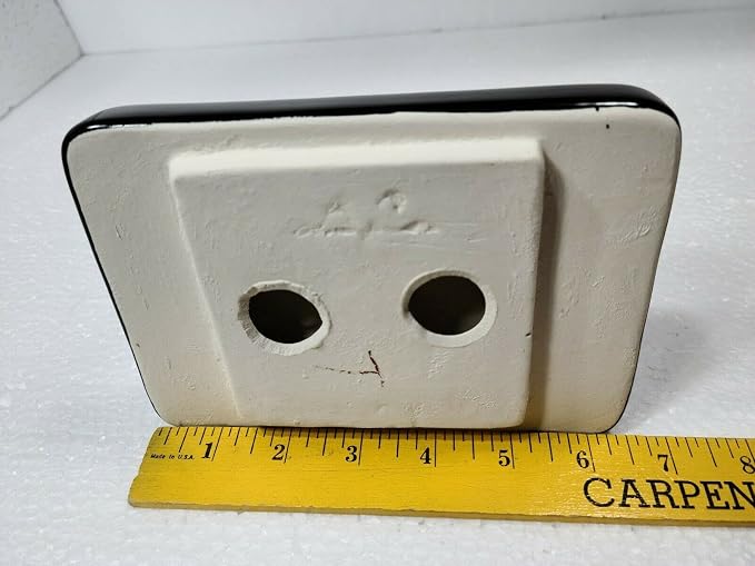 Black Ceramic Tile Shower Soap Dish Tray Bathtub Vintage Mid Century Modern Vintage Retro