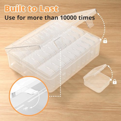Mathtoxyz Bead Organizer Box - 31Pcs Mini Clear Storage Containers for DIY Jewelry Craft & Bracelet Making