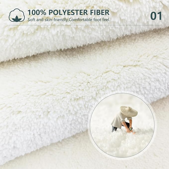 APROPHIC 17"X24" Boho Bath Rugs for Bathroom Decor Non-Slip Bath Mat Absorbent Plush Microfiber Soft Carpet Machine Washable Bath Mat for Sink, Showers, Laundry Rooms, Living Room, Green