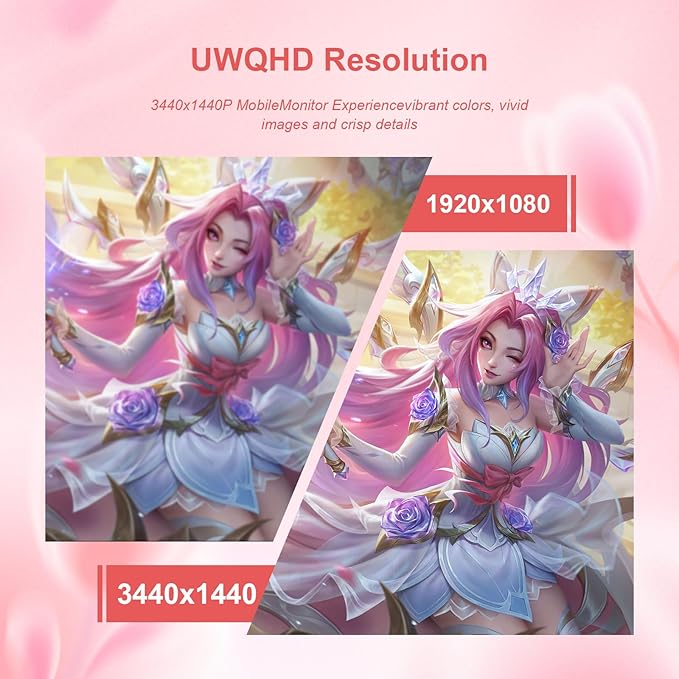 34 inch Pink Curved Gaming Comupter Monitor 165Hz UWQHD 3440x1440,1500R -PIP,1ms (MPRT),HDR, 300nits,sRGB99%,FreeSync,HDMI2.0(TMDS) x2,DP1.4 x2,Eye Care, Supports Wall Mount 75x75mm