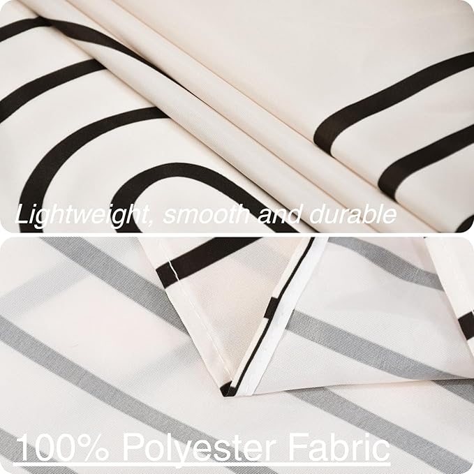 Boho Mid Century Shower Curtain, Minimalist Abstract Arch Simple Sun Modern Machine Washable Waterproof for Bathroom Decor Bathtub with 12 Hooks 72x72