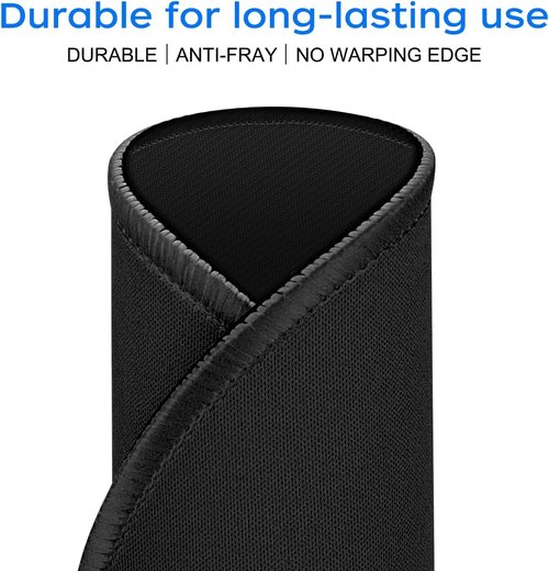JIKIOU Mouse Pads - 4 Pack Non-Slip Rubber Base with Stitched Edges | Premium 7.9x7.9 Inches, Black