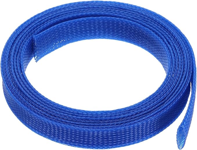 uxcell Expandable Sleeving,1 3/16-inch 10ft Cable Sleeve, Blue