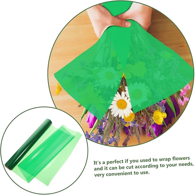 SHERCHPRY Colored Cellophane Roll Mil Thick Flower Wrapping Paper for Bouquets DIY Floral Crafts and Basket Packaging Supplies