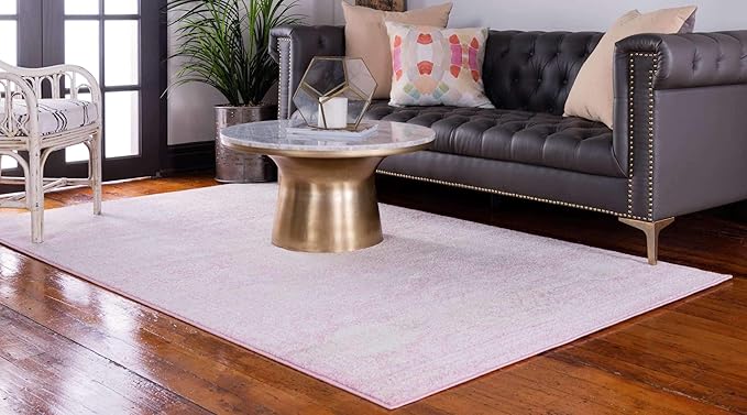 Unique Loom Bromley Collection Area Rug - Wells (10' x 14' 1" Rectangle Pink/Ivory)