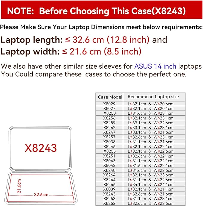 Smatree Hard EVA Protective Sleeve Case for 14 inch ASUS P1412/ExpertBook B1 B1400/B1402, for 14 inch ASUS Vivobook 14 M413/Vivobook Go 14/Vivobook S14 S433/Chromebook Plus CX3402 Bag (X8243)