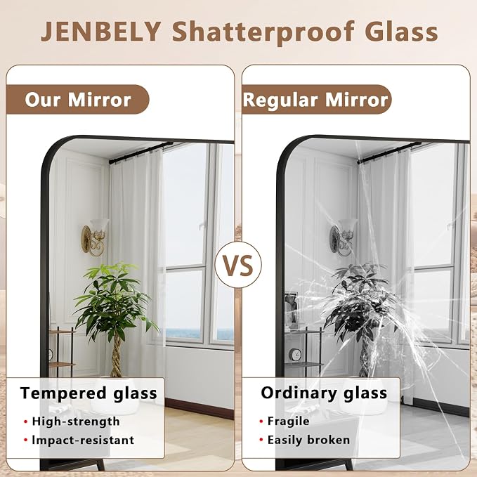 Matte Black Mirror, 24"x36" Rectangle Bathroom Mirror, Metal Frame Rectangle Corner Vanity Mirror, Wall Mounted Mirror for Modern, Living Room, Bedroom, Horizontal Or Vertical