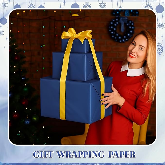 Qilery 500 Sheets Navy Blue Tissue Paper Bulk for Gift Bags 20 x 30 Inch Acid Free Wrapping Packaging Paper Sheets for Winter Hanukkah Christmas Decor DIY Crafts, Birthday Party, Shipping Packing