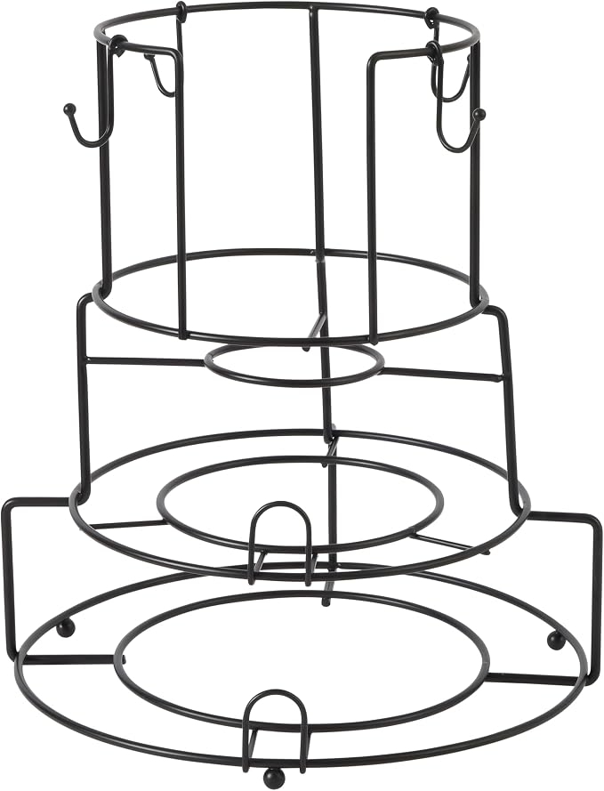 Gibson Home Summit View 17-Piece Porcelain Plates and Bowls Set W/Metal Rack - Plates, Bowls & Mugs Dinnerware Set for 4 - White