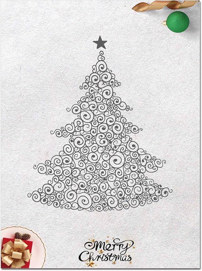 DUGUTUL Thick Christmas Stationery Paper, Holiday Letters, Printer Paper, 48 Sheets, 8.5 x 11 Inch (J-1)