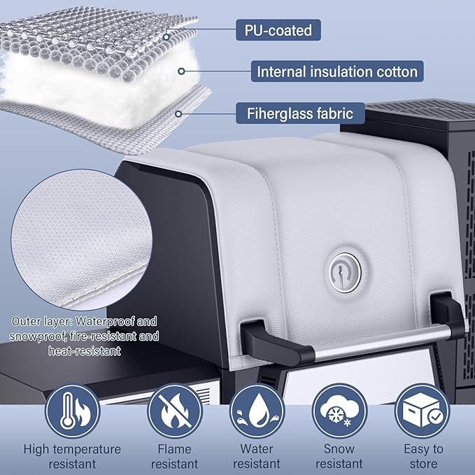 Grill Thermal Insulated Blanket for Masterbuilt Gravity Series 560 Charcoal Grill, fits MB20080220 Gravity Series Grill Smoker Insulation Blanket for Winter Cooking