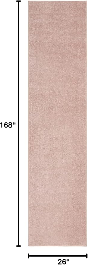 Nourison Home Nourison Essentials Pink 2'2" x 14' Area Rug - Easy Clean, Non Shedding, Bed Room, Living Room, Dining Room, Kitchen (14' Runner)