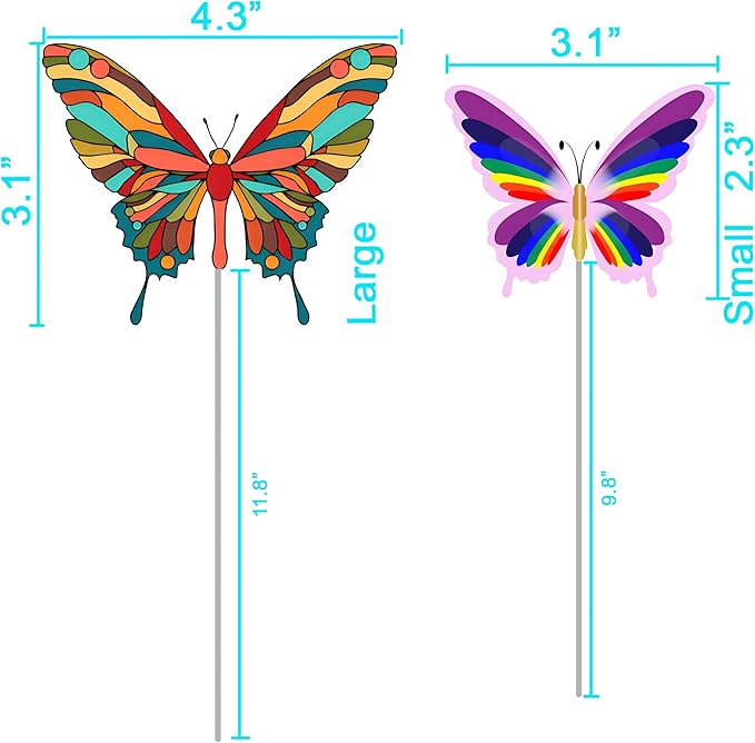 12 PCS Artificial Fabric Butterflies, 2 Sizes Reusable Butterly Crafts Decor, DIY 3D Butterfly Decorations for Fake Flowers Floral Nursery Wedding Tea Party Birthday Easter Spring. (Blue large)