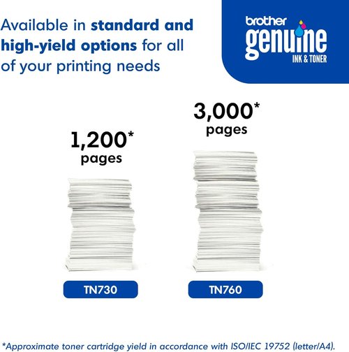 Brother Genuine TN730 Black Toner Cartridge - Standard Yield Up to 1,200 Pages | 1 Pack