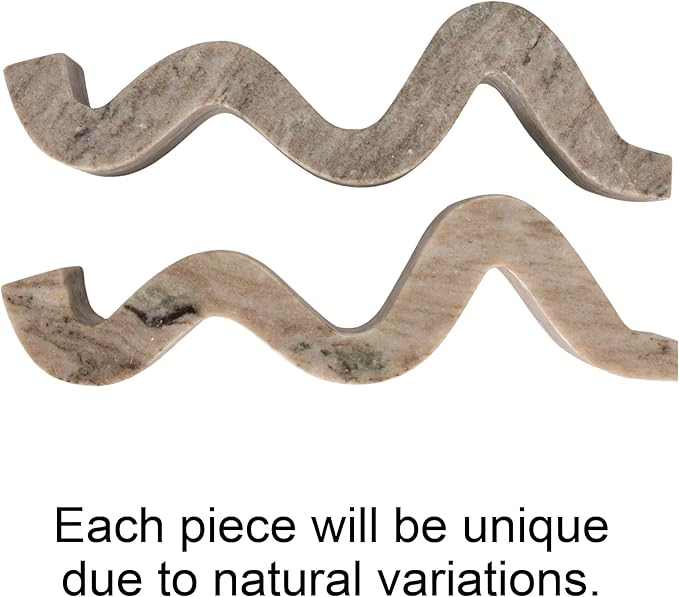 Bloomingville Marble Wave Double Taper Candle Holder, Beige