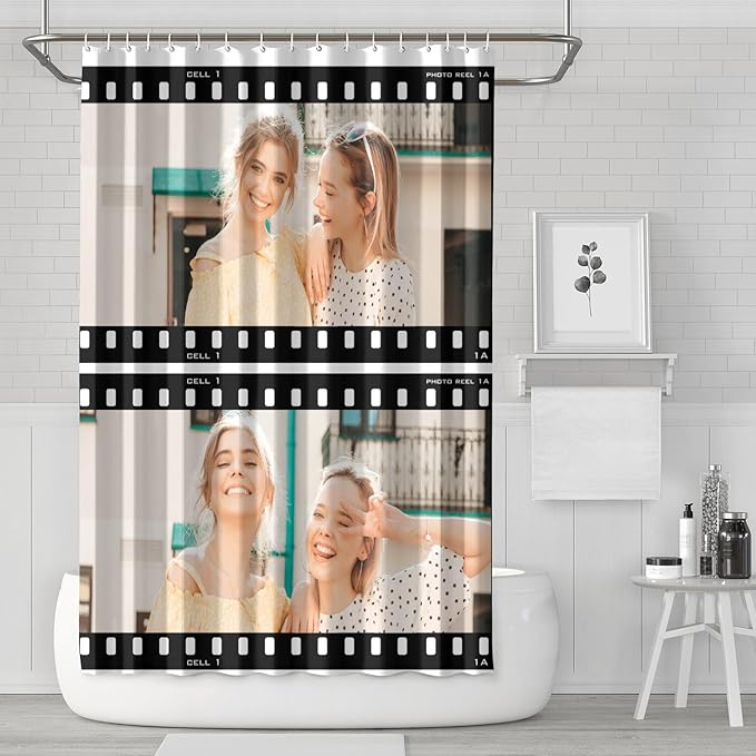 Personalized Shower Curtain Set Custom Photo Shower Curtains Modern Minimalist Home Bathroom Curtain Decor with 12 Hooks 72 Inch Wide * 72 Inch High